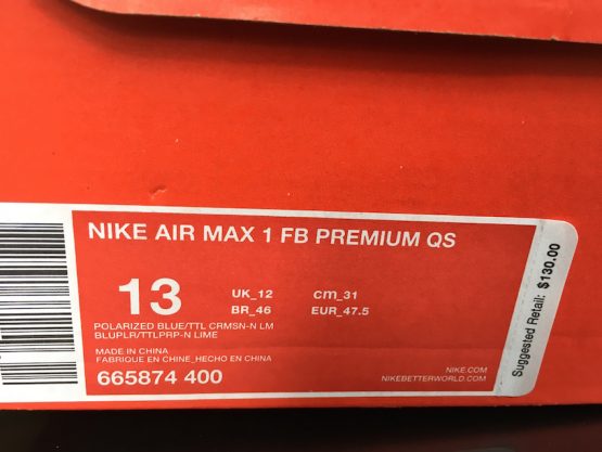 Nike Air Max 1 FB Premium QS Mercurial Neo Lime (2013) - Image 6