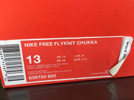 Nike Free Flyknit Chukka Bright Crimson (2014) - Image 6