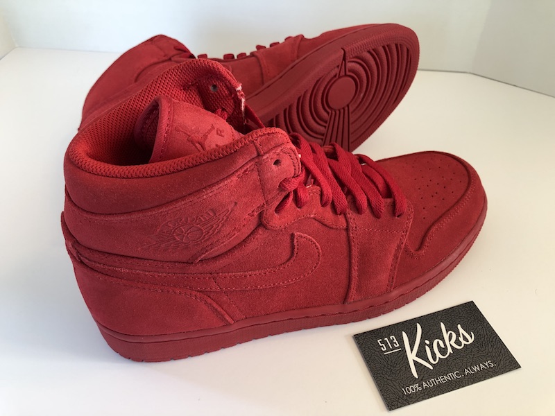 100% Authentic Nike Air Jordan 1 Retro Red Suede 2017 |