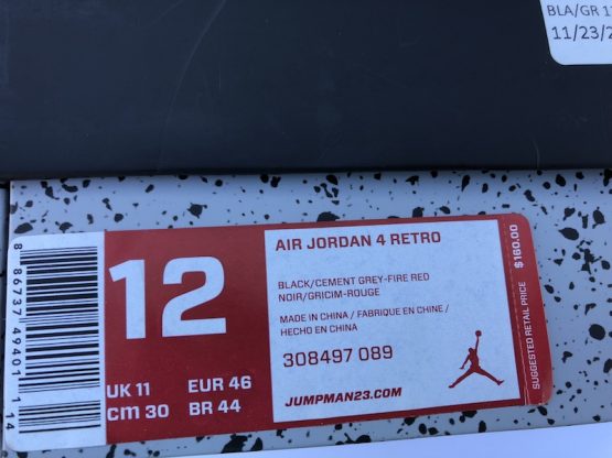 Nike Air Jordan IV Retro "Black/Cement" (2012) - Image 9